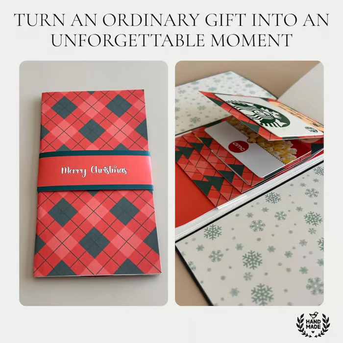 🏆Flash Sale⚡ 50K+ SOLD! Almost Gone-🎅Handmade Christmas gift card booklet