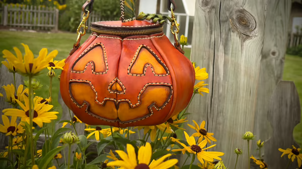 🔥Last Day 49% OFF - 🎃The Great Purely handmade leather Pumpkin Bag(✨Same as in the video)