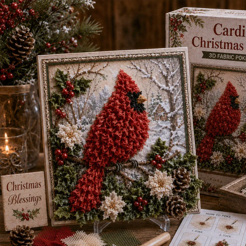 🎄 Christmas 3D Fabric Poke Art Kit – Relax, Poke & Create Cozy Holiday Magic