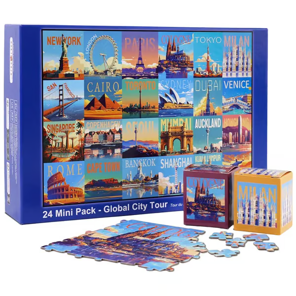 🧩 24-Day Jigsaw Puzzle Advent Calendar – 1000 Pieces, 24 Mini Packs