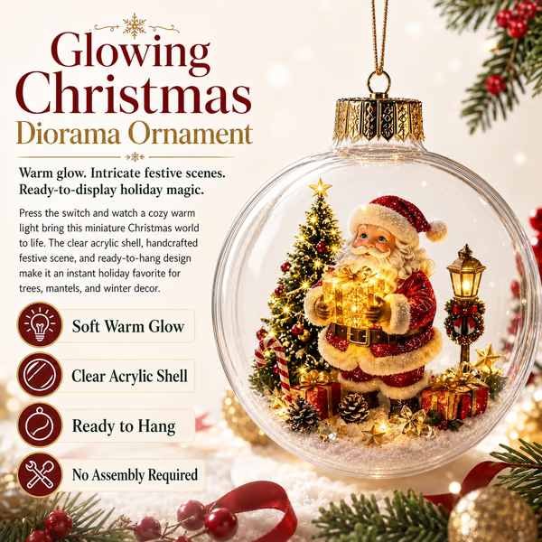 🔥LAST DAY 58% OFF - 🎄Glowing Christmas Diorama Ornament – A Tiny Winter World in Your Hands