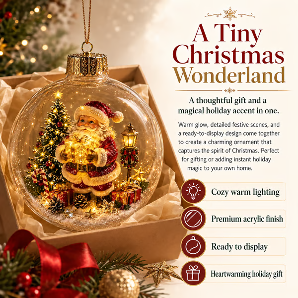 🔥LAST DAY 58% OFF - 🎄Glowing Christmas Diorama Ornament – A Tiny Winter World in Your Hands