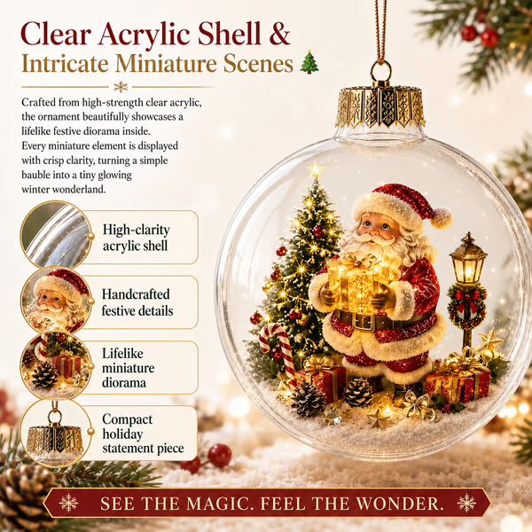 🔥LAST DAY 58% OFF - 🎄Glowing Christmas Diorama Ornament – A Tiny Winter World in Your Hands