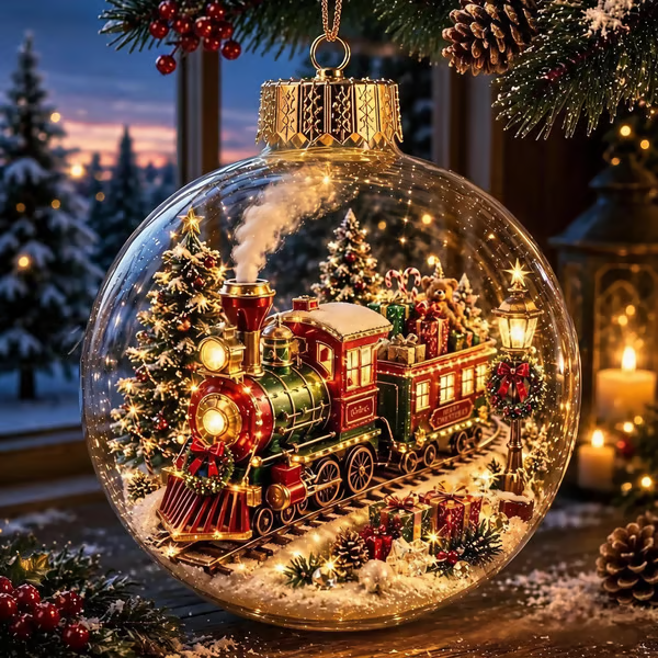🔥LAST DAY 58% OFF - 🎄Glowing Christmas Diorama Ornament – A Tiny Winter World in Your Hands