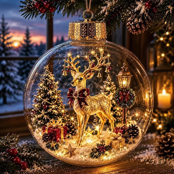 🔥LAST DAY 58% OFF - 🎄Glowing Christmas Diorama Ornament – A Tiny Winter World in Your Hands