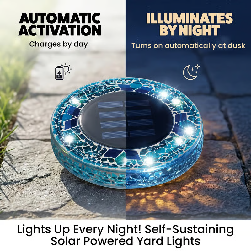 ✨ EDITORS' PICK: 50% OFF丨🌙 Solar Mosaic Disk Garden Lights