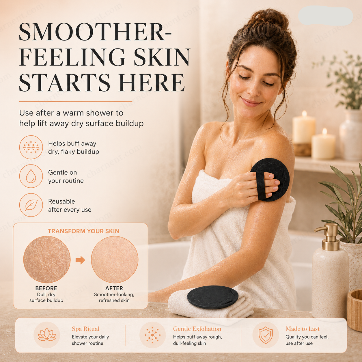 🥳2026 HOT SALE💞50K+ SOLD!🌸 50% OFF! Scrub Bath Pads – Gently exfoliate, unclog pores, reveal brighter skin. Durable rubber, easy to rinse. A little scrub goes a long way! ✨🛀