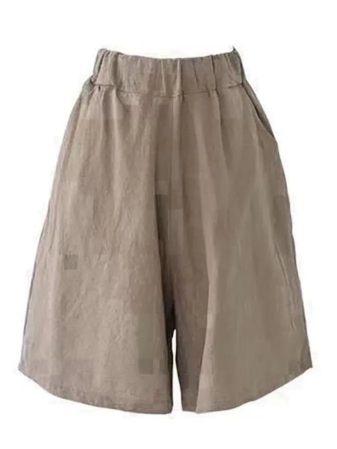 Women's Solid Color Simple Loose Casual Shorts