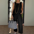 Women'S New Sleeveless Top Nine-Point Wide-Leg Pants Two-Piece Set