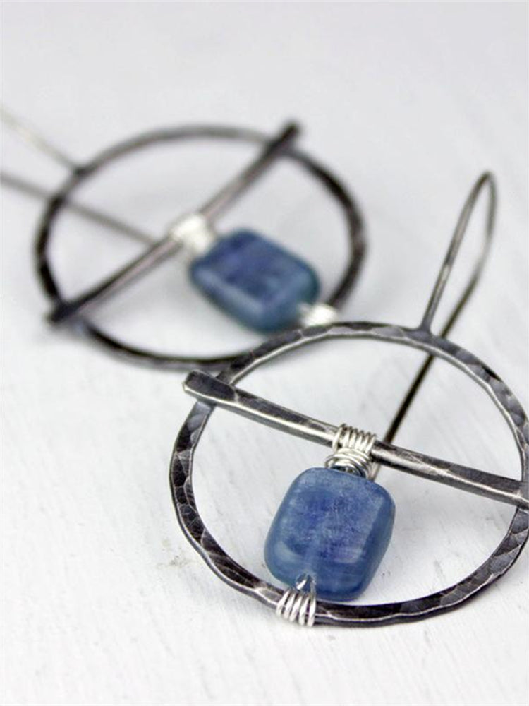 Vintage Handmade Natural Lazuli Earrings