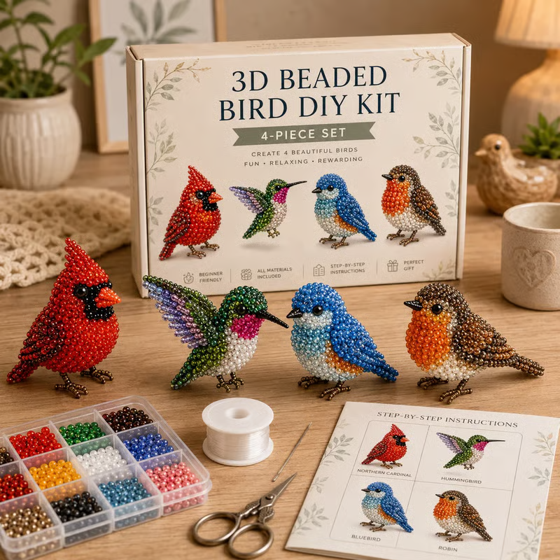 ✨Last Day 49% OFF✨-🧵✨ Tiny 3D Beaded Animal DIY Kit