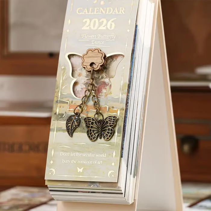 🎨 2026 Vintage European Style Oil Painting Flip Calendar