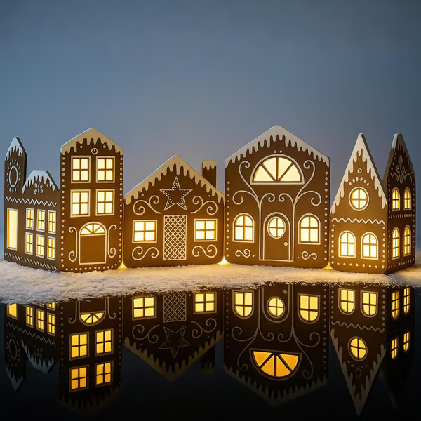 🔥LAST DAY 50% OFF- 🎄Christmas Gingerbread House Decorations with LED Lights💡