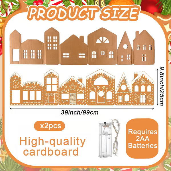 🔥LAST DAY 50% OFF- 🎄Christmas Gingerbread House Decorations with LED Lights💡