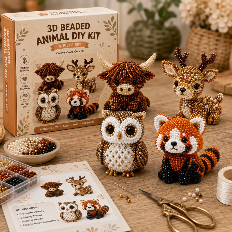 ✨Last Day 49% OFF✨-🧵✨ Tiny 3D Beaded Animal DIY Kit