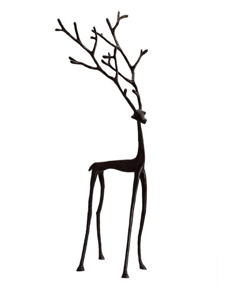 🎅Christmas bestsellers 🦌2 PC Black Reindeer Statues Christmas Decorations Set