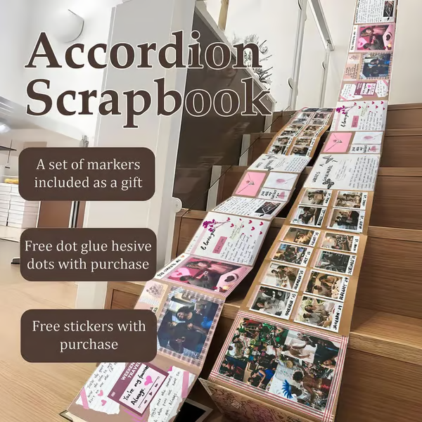 🔥Last Day 50% OFF-✨The Memory Keeper: 99+ Inch Accordion Scrapbook Album📚