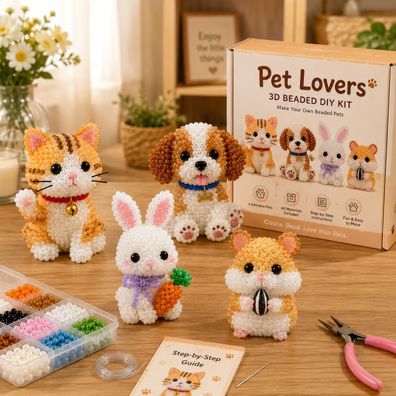 ✨Last Day 49% OFF✨-🧵✨ Tiny 3D Beaded Animal DIY Kit