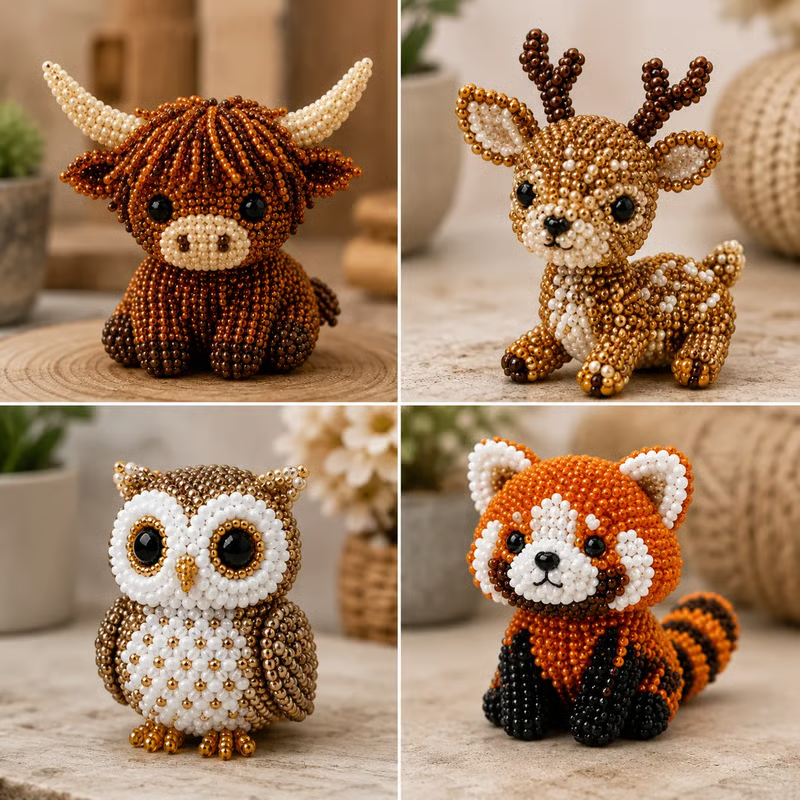 ✨Last Day 49% OFF✨-🧵✨ Tiny 3D Beaded Animal DIY Kit