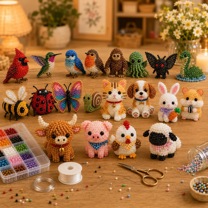 ✨Last Day 49% OFF✨-🧵✨ Tiny 3D Beaded Animal DIY Kit