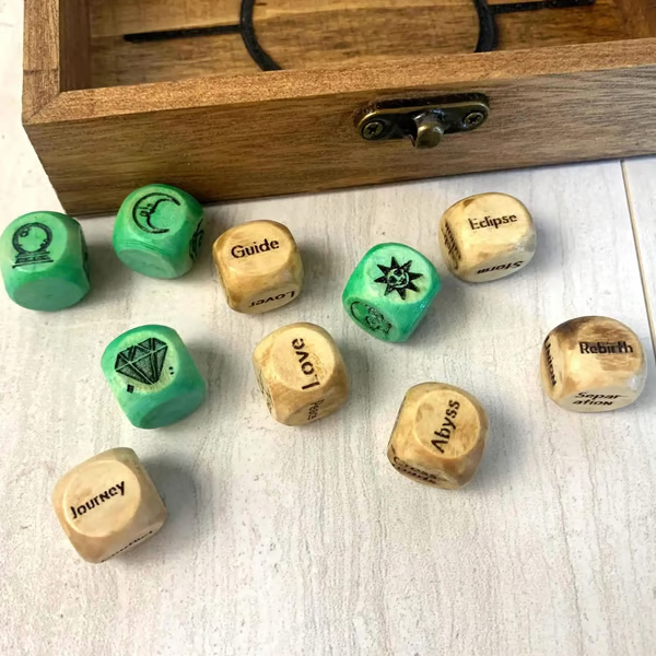🔮 Arcane Divination Dice Set – Handcrafted Oracle Dice for Tarot, Ritual & Intuitive Guidance