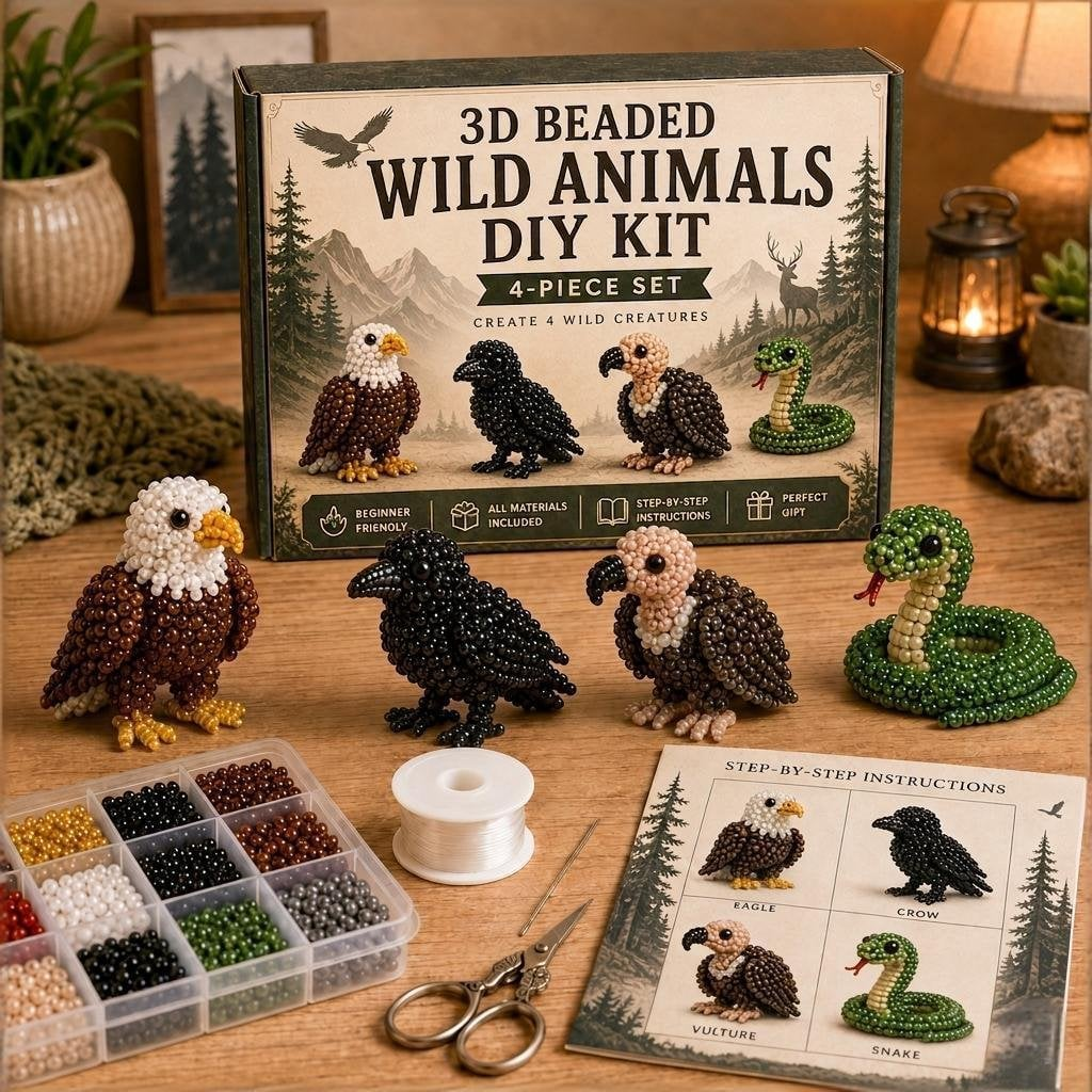 ✨Last Day 49% OFF✨-🧵✨ Tiny 3D Beaded Animal DIY Kit