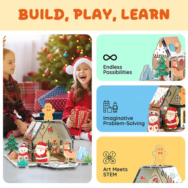 🔥LAST DAY 50% OFF-🎄Build-Your-Own Magnetic Gingerbread House Set