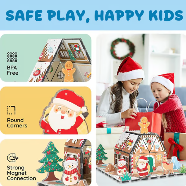 🔥LAST DAY 50% OFF-🎄Build-Your-Own Magnetic Gingerbread House Set
