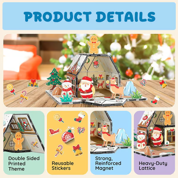 🔥LAST DAY 50% OFF-🎄Build-Your-Own Magnetic Gingerbread House Set
