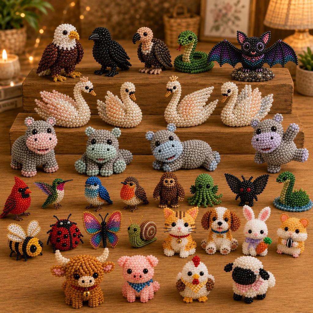 ✨Last Day 49% OFF✨-🧵✨ Tiny 3D Beaded Animal DIY Kit