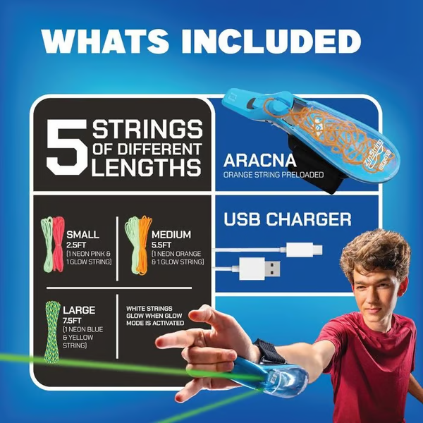 World's First String Launching Webshooter that Glows-In-the-Dark - Perfect Holiday Gift