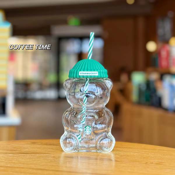 🔥Hot Sale 49% off🌟Bearista Glass Straw Cup 🐻✨