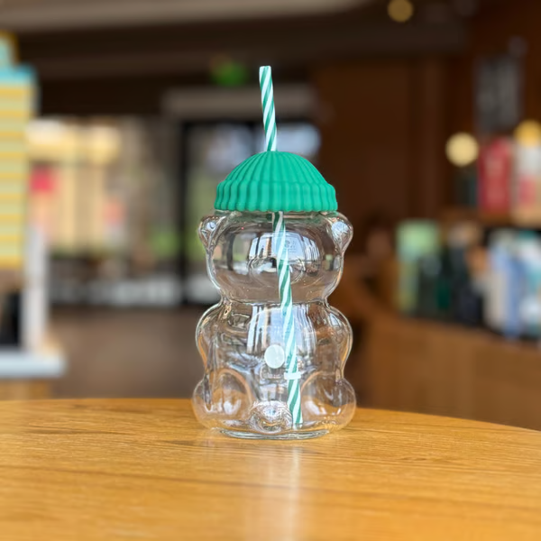 🔥Hot Sale 49% off🌟Bearista Glass Straw Cup 🐻✨