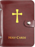✝️🙏Catholic Faux Leather Holy Card Holder – Pocket Prayer Card Organizer with Snap Closure