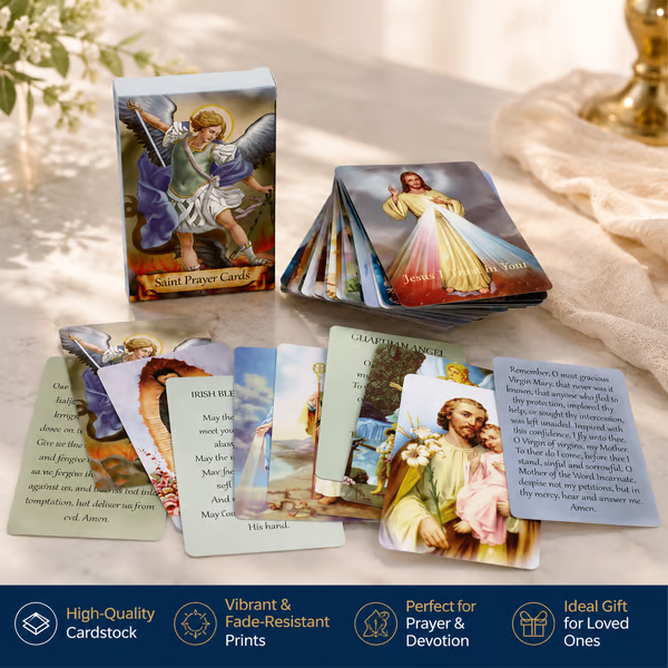 ✝️🙏Catholic Faux Leather Holy Card Holder – Pocket Prayer Card Organizer with Snap Closure