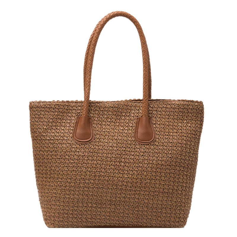 Large Capacity Woven Hand-Carrying Big Shoulder Bag