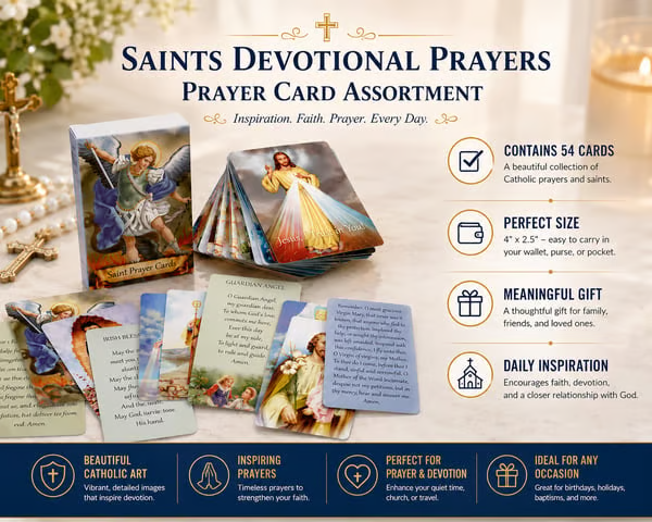 ✝️🙏Catholic Faux Leather Holy Card Holder – Pocket Prayer Card Organizer with Snap Closure