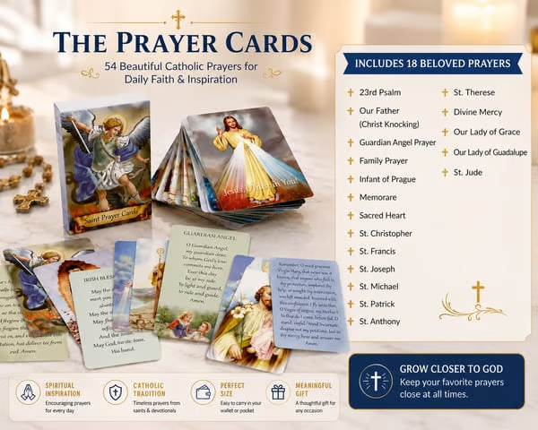 ✝️🙏Catholic Faux Leather Holy Card Holder – Pocket Prayer Card Organizer with Snap Closure