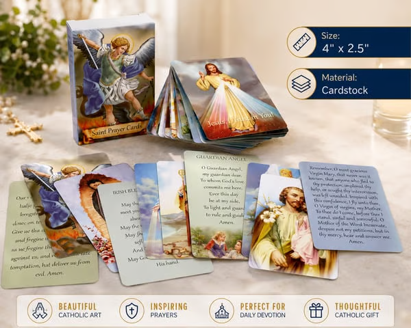✝️🙏Catholic Faux Leather Holy Card Holder – Pocket Prayer Card Organizer with Snap Closure