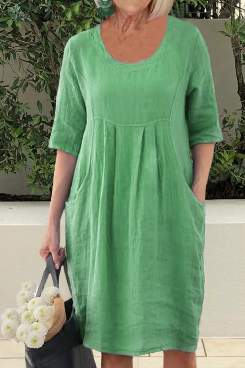 Cotton Pocket Tunic Dress Plus Size