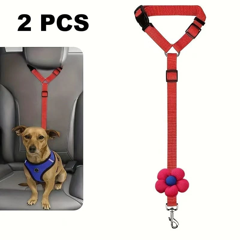 2-in-1 Dog Car Seat Belt & Walking Leash