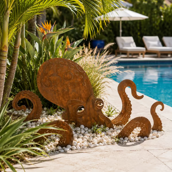 🔥2026 Hot Sale - 🐙Rust Patina Giant Squid Garden Sculpture