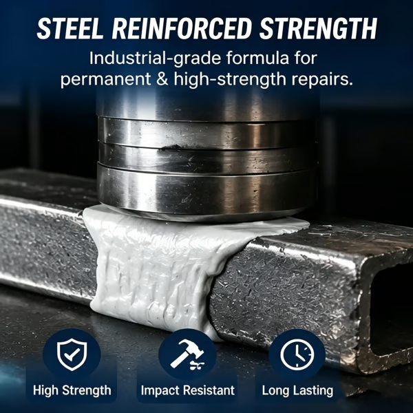 Steel Reinforced Epoxy Putty - Permanent Repair for Metal, Wood & Concrete
