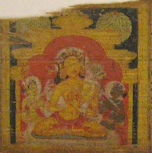 Folio from a Buddhist Manuscript of Pancavimsatisahasrika Prajnaparamita by  - Watercolor canvas print