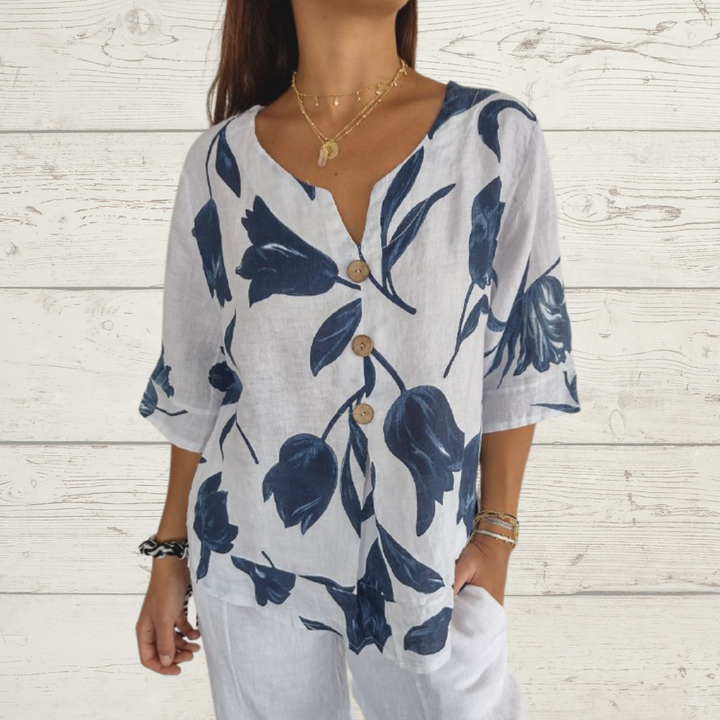 🔥HOT SALES 49% OFF🌷Printed V-neck Tunic Top🌷