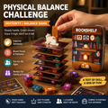 📚🎲Bookshelf Cooperative Stacking Game | Skill & Balance Card and Book Tower Game in Travel Tin