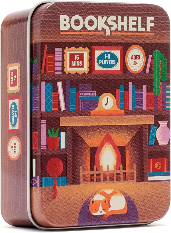 📚🎲Bookshelf Cooperative Stacking Game | Skill & Balance Card and Book Tower Game in Travel Tin