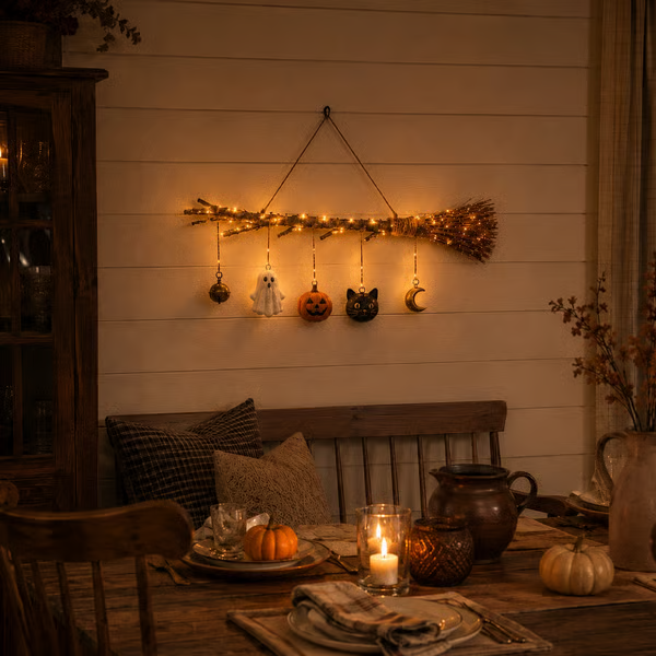 🔥LAST DAY 50% OFF -Lighted Fall Broom Wall Hanging🍂