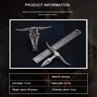 Tactical Stainless Steel Bull Headgear Belt Buckle