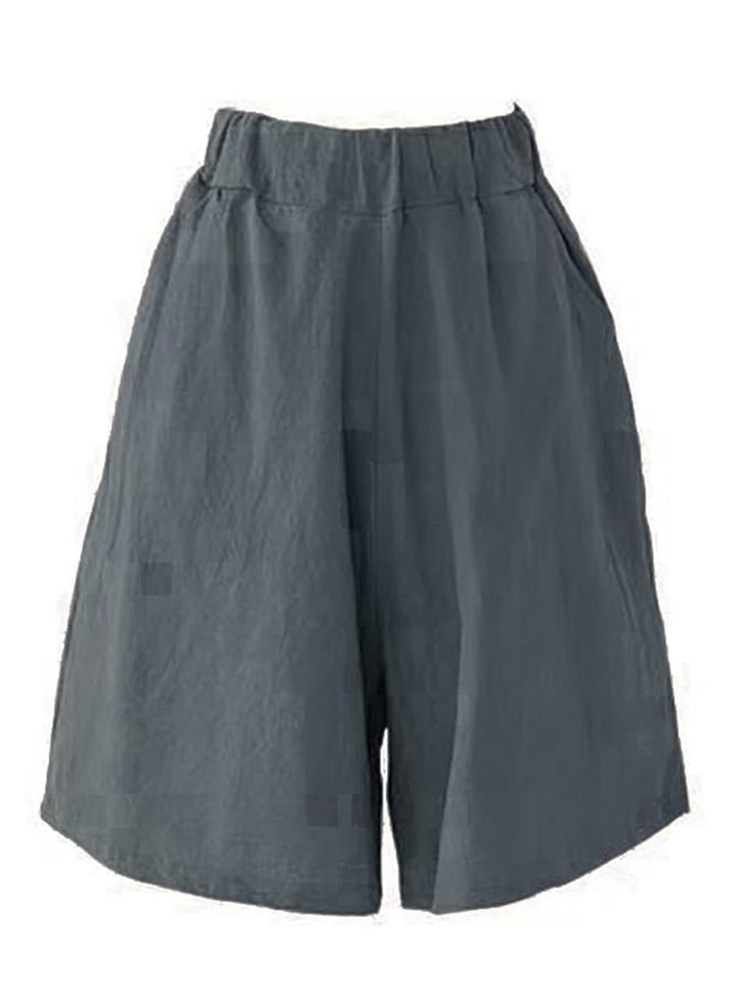 Women's Solid Color Simple Loose Casual Shorts